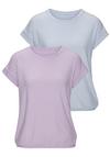 Vivance Kurzarmshirt T-Shirt Damen - eisblau, lila