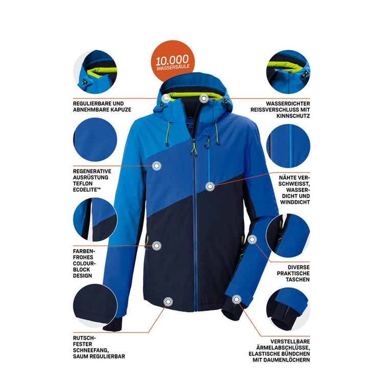 KILLTEC KILLTEC Funktionsjacke mit abzippbarer Kapuze Skijacke Herren - Blau3036 - 3 | SportScheck