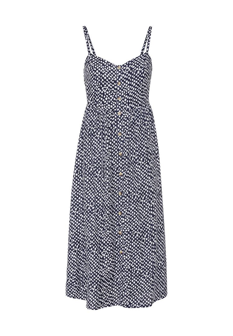 Lascana Lascana Sommerkleid Tr&auml;gerkleid Damen - marine-creme bedruckt - 0 | SportScheck