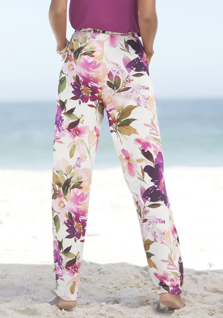 BEACH TIME BEACH TIME Jerseyhose Printhose Damen - wei&szlig; bedruckt - 0 | SportScheck