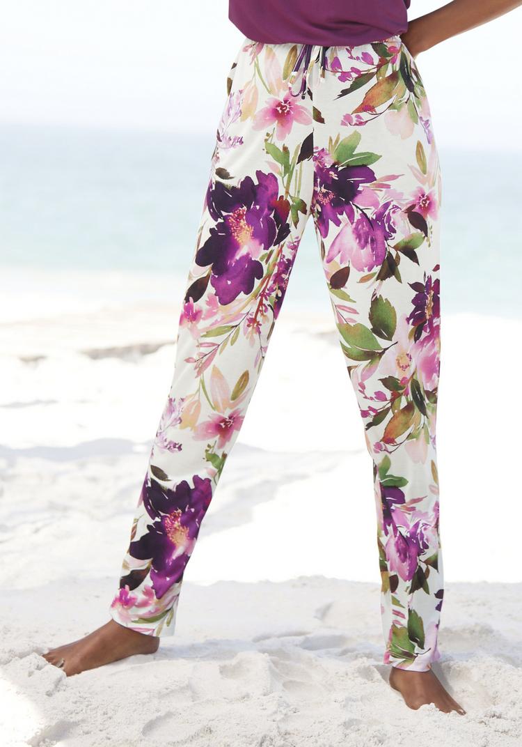 BEACH TIME BEACH TIME Jerseyhose Printhose Damen - wei&szlig; bedruckt - 2 | SportScheck