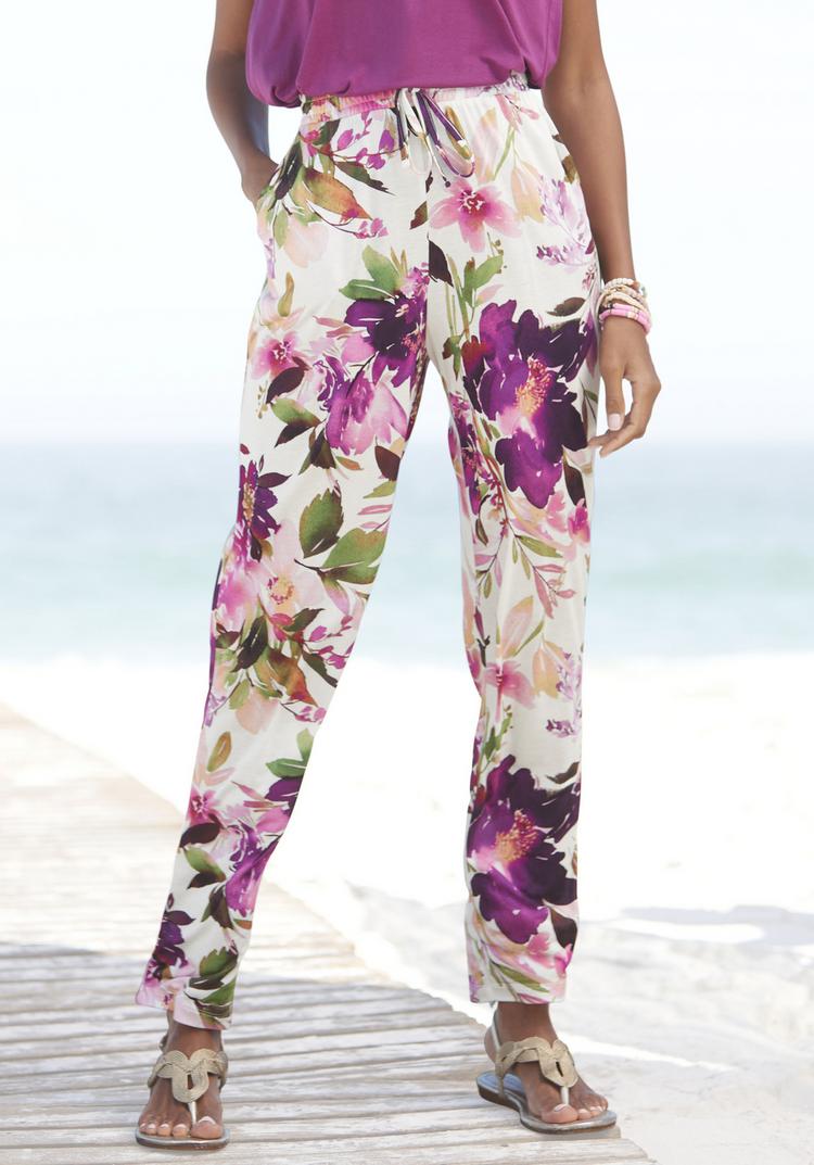 BEACH TIME BEACH TIME Jerseyhose Printhose Damen - wei&szlig; bedruckt - 3 | SportScheck