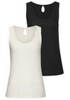 Vivance Tr&auml;gertop Shirt Doppelpack Damen - creme - schwarz