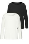 Vivance Langarmshirt Langarmshirt Damen - creme - schwarz