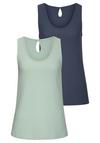 Vivance Tr&auml;gertop Shirt Doppelpack Damen - mint, blau