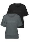 Vivance Kurzarmshirt T-Shirt Damen - graugr&uuml;n - schwarz