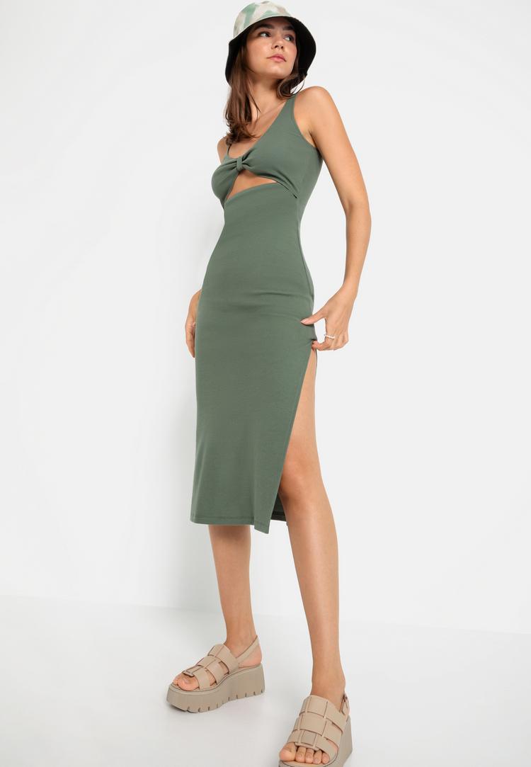LSCN by Lascana LSCN by Lascana Midikleid Kleid Damen - khaki - 2 | SportScheck