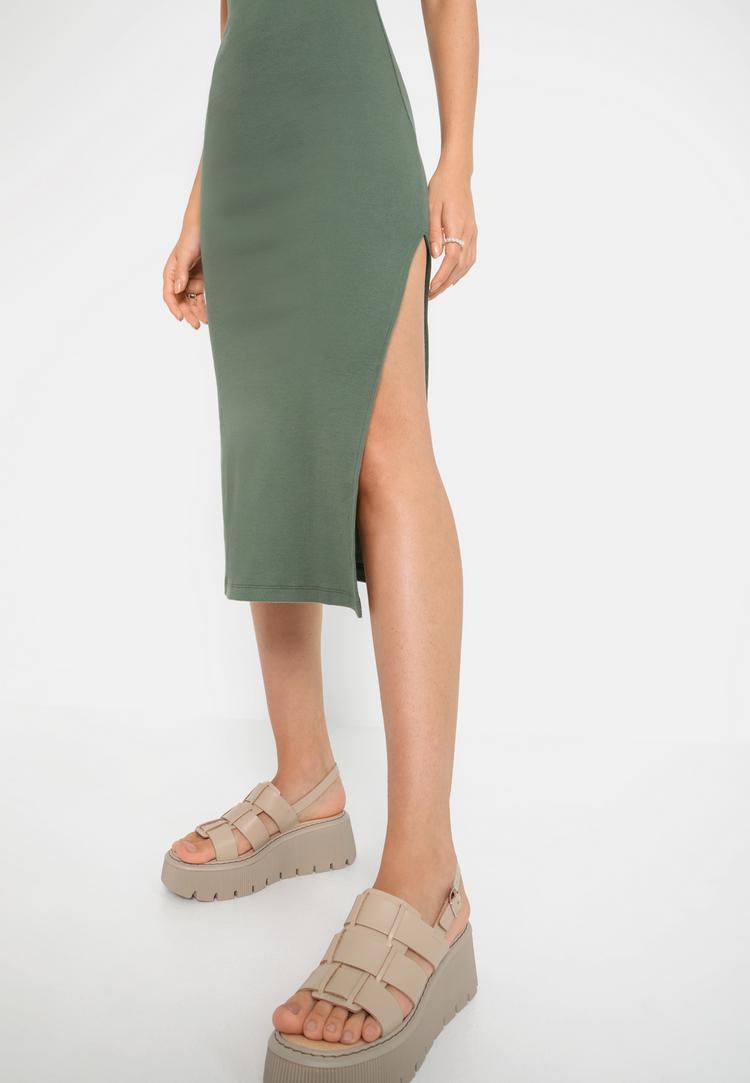 LSCN by Lascana LSCN by Lascana Midikleid Kleid Damen - khaki - 1 | SportScheck