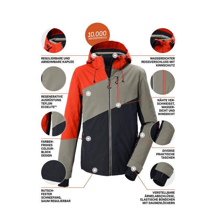 KILLTEC KILLTEC Funktionsjacke mit abzippbarer Kapuze Skijacke Herren - Orange5020 - 3 | SportScheck