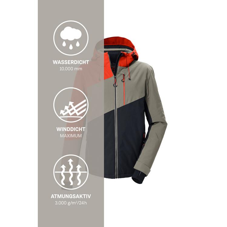 KILLTEC KILLTEC Funktionsjacke mit abzippbarer Kapuze Skijacke Herren - Orange5020 - 4 | SportScheck