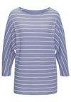 Vivance 3/4-Arm-Shirt Longshirt Damen - blau, wei&szlig;