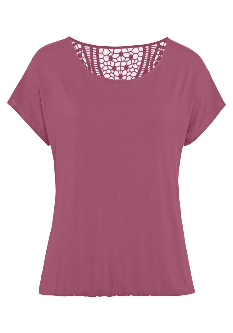 Vivance by Lascana Vivance by Lascana Kurzarmshirt T-Shirt Damen - beere - 0 | SportScheck