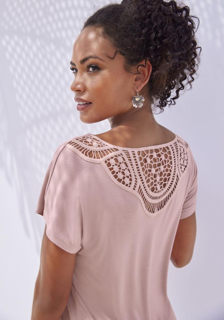 Vivance by Lascana Vivance by Lascana Kurzarmshirt T-Shirt Damen - rose - 0 | SportScheck