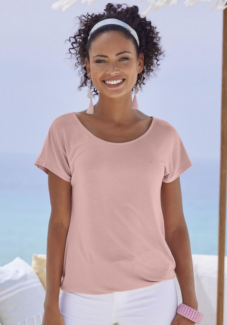 Vivance by Lascana Vivance by Lascana Kurzarmshirt T-Shirt Damen - rose - 1 | SportScheck