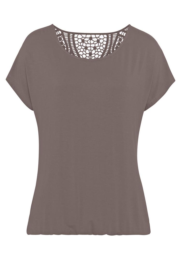 Vivance by Lascana Vivance by Lascana Kurzarmshirt T-Shirt Damen - taupe - 0 | SportScheck