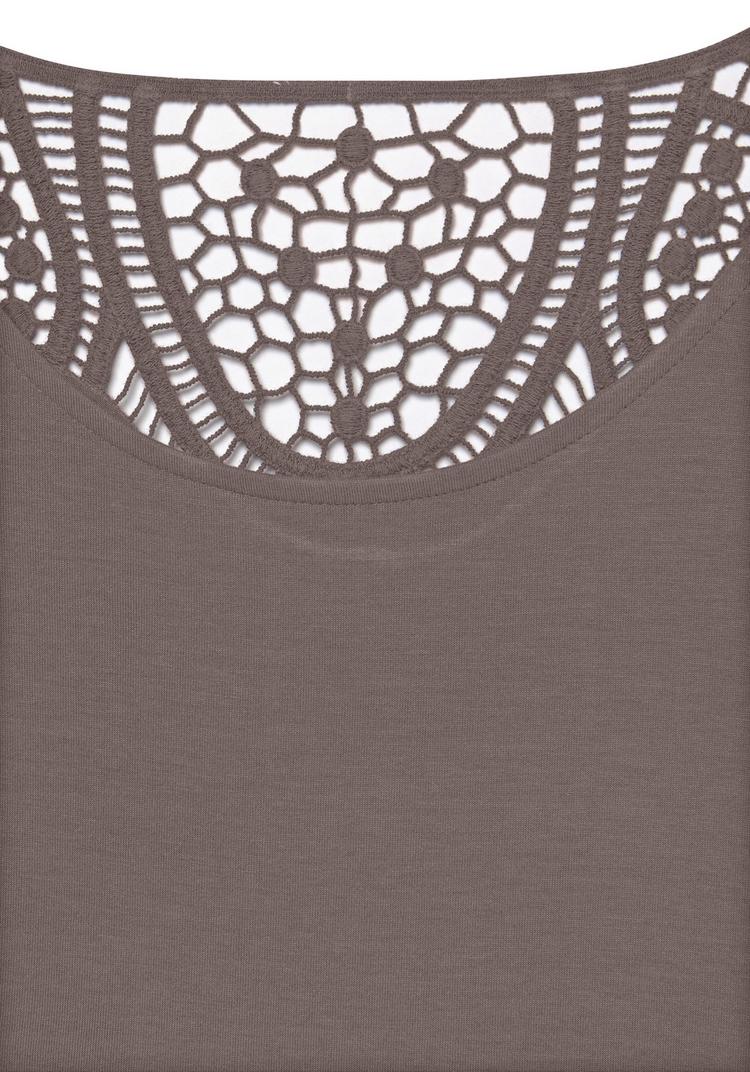 Vivance by Lascana Vivance by Lascana Kurzarmshirt T-Shirt Damen - taupe - 1 | SportScheck