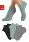 LASCANA Active Sneakersocken Socken Damen - 2x schwarz, 2x mint, 2x grau meliert