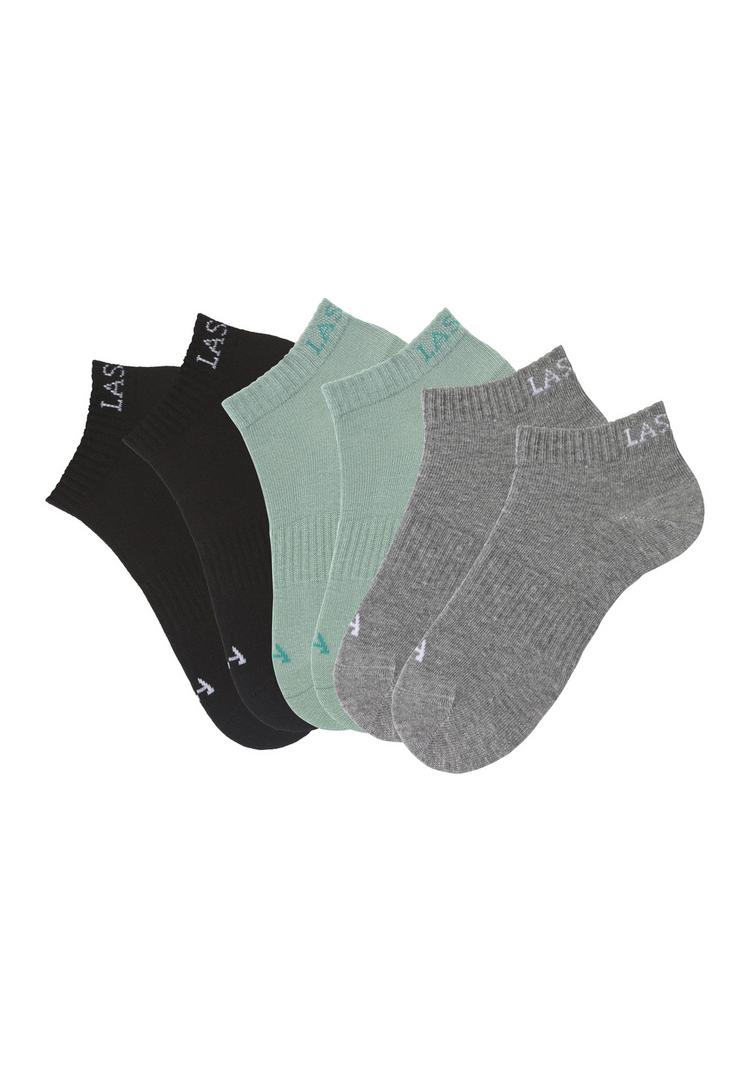 LASCANA Active LASCANA Active Sneakersocken Socken Damen - 2x schwarz, 2x mint, 2x grau meliert - 4 | SportScheck