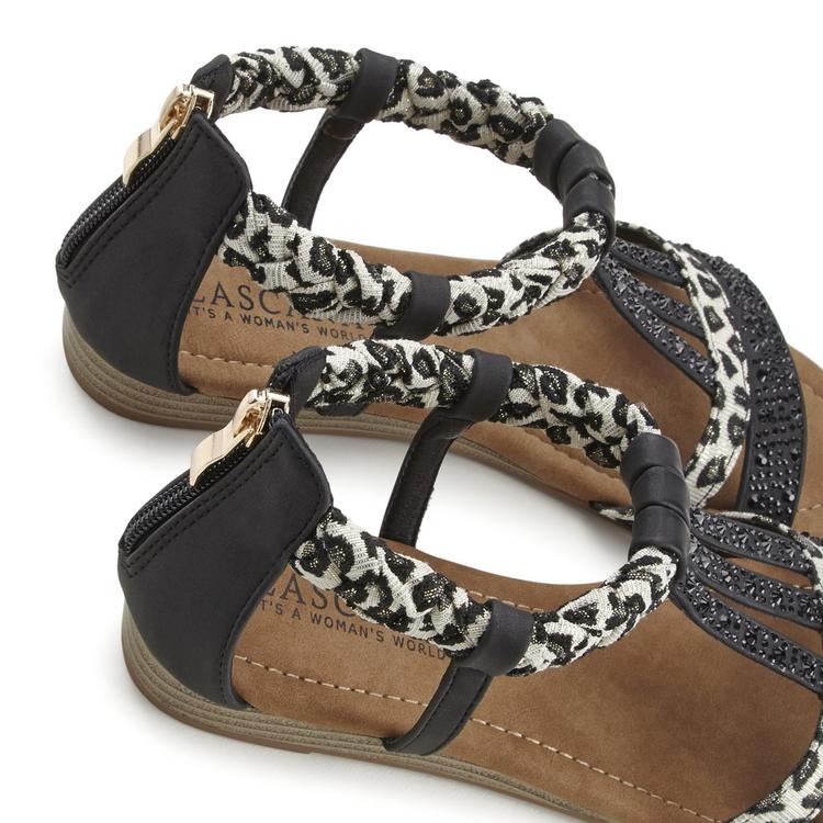 Lascana Lascana Sandale Sandalen Damen - schwarz - leo - 8 | SportScheck