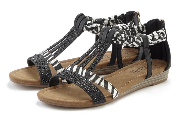 Lascana Lascana Sandale Sandalen Damen - schwarz/zebra - 0 | SportScheck