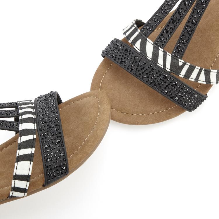 Lascana Lascana Sandale Sandalen Damen - schwarz/zebra - 3 | SportScheck