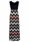 Lascana Maxikleid Maxikleid Damen - schwarz-rose-creme-taupe
