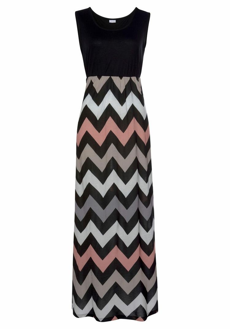 Lascana Lascana Maxikleid Maxikleid Damen - schwarz-rose-creme-taupe - 0 | SportScheck