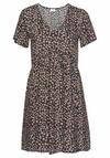 Lascana Blusenkleid Kurzarmkleid Damen - schwarz-cognac-bedruckt