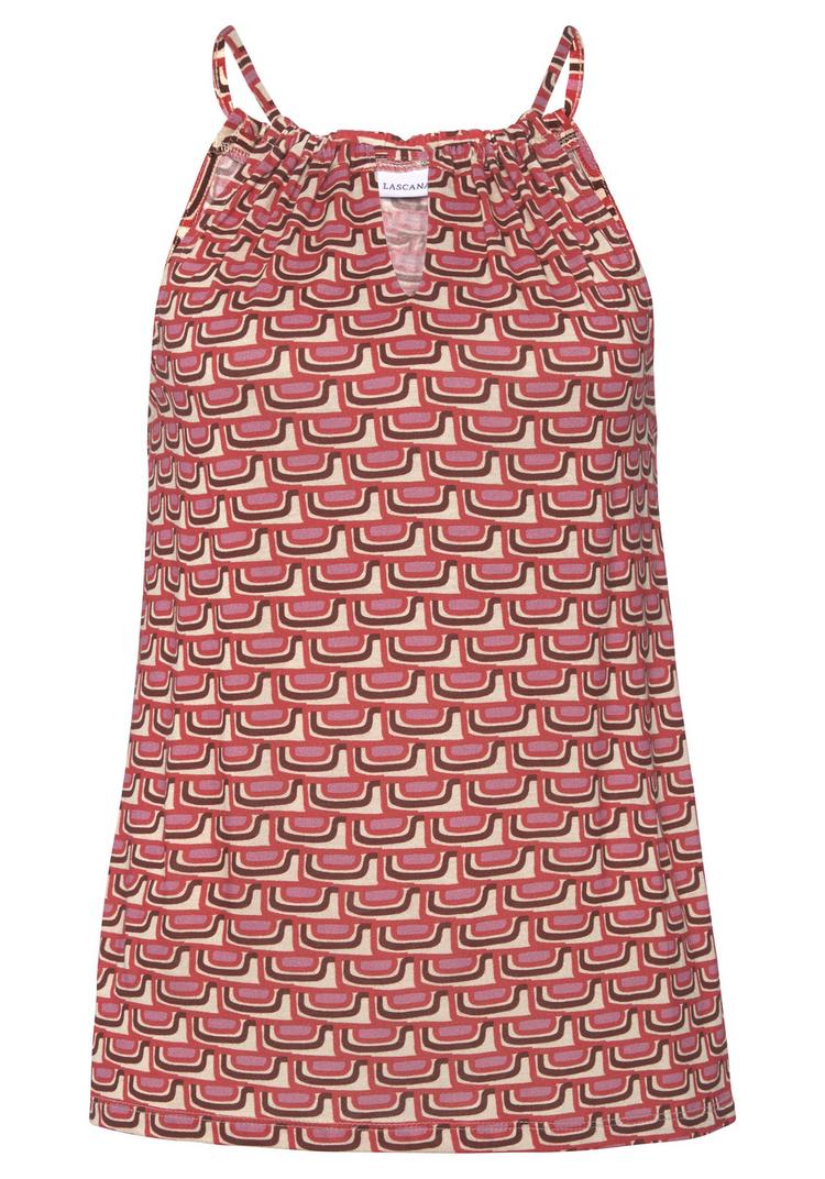 Vivance Vivance Strandtop T-Shirt Damen - beige-rot bedruckt - 0 | SportScheck