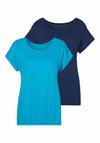 Vivance Kurzarmshirt T-Shirt Damen - t&uuml;rkis, navy