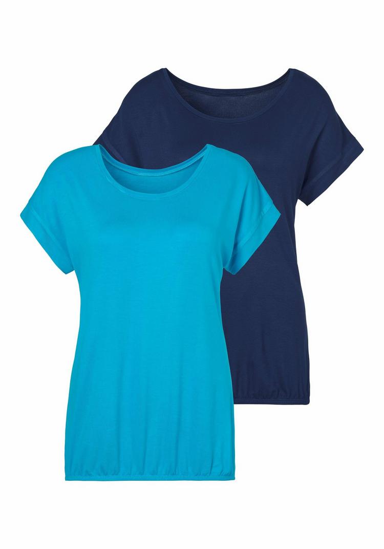 Vivance Vivance Kurzarmshirt T-Shirt Damen - t&uuml;rkis, navy - 0 | SportScheck
