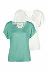 Vivance Kurzarmshirt T-Shirt Damen - mint - creme