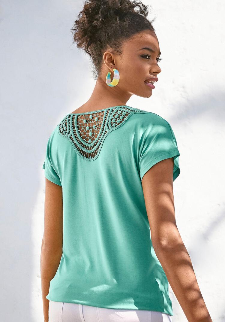 Vivance Vivance Kurzarmshirt T-Shirt Damen - mint - creme - 1 | SportScheck