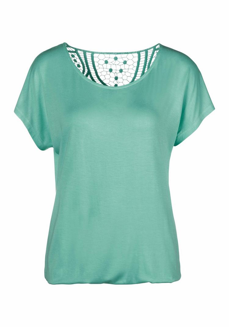 Vivance Vivance Kurzarmshirt T-Shirt Damen - mint - creme - 0 | SportScheck