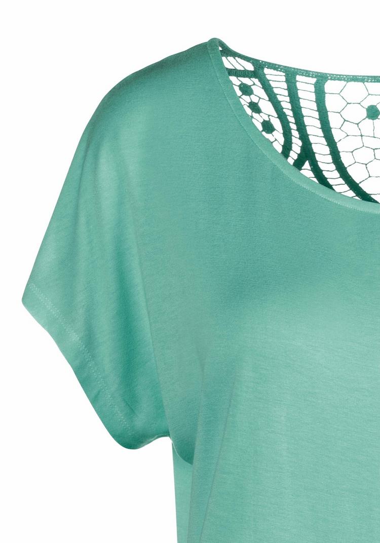 Vivance Vivance Kurzarmshirt T-Shirt Damen - mint - creme - 2 | SportScheck
