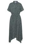Lascana Druckkleid Kurzarmkleid Damen - gr&uuml;n-schwarz bedruckt