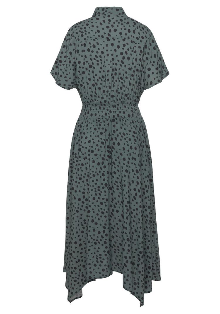 Lascana Lascana Druckkleid Kurzarmkleid Damen - gr&uuml;n-schwarz bedruckt - 0 | SportScheck