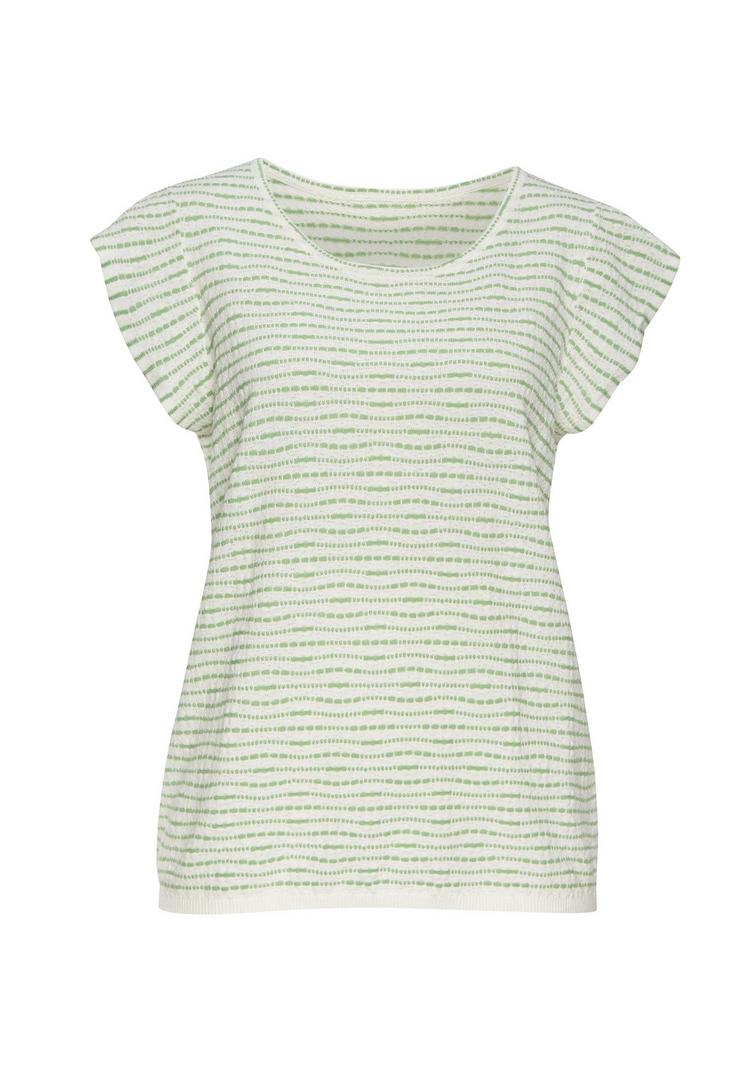 Vivance Vivance Kurzarmshirt T-Shirt Damen - creme-gr&uuml;n - 0 | SportScheck