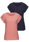 Vivance Kurzarmshirt T-Shirt Damen - apricot, navy