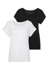 Vivance Kurzarmshirt T-Shirt Damen - wei&szlig; - schwarz