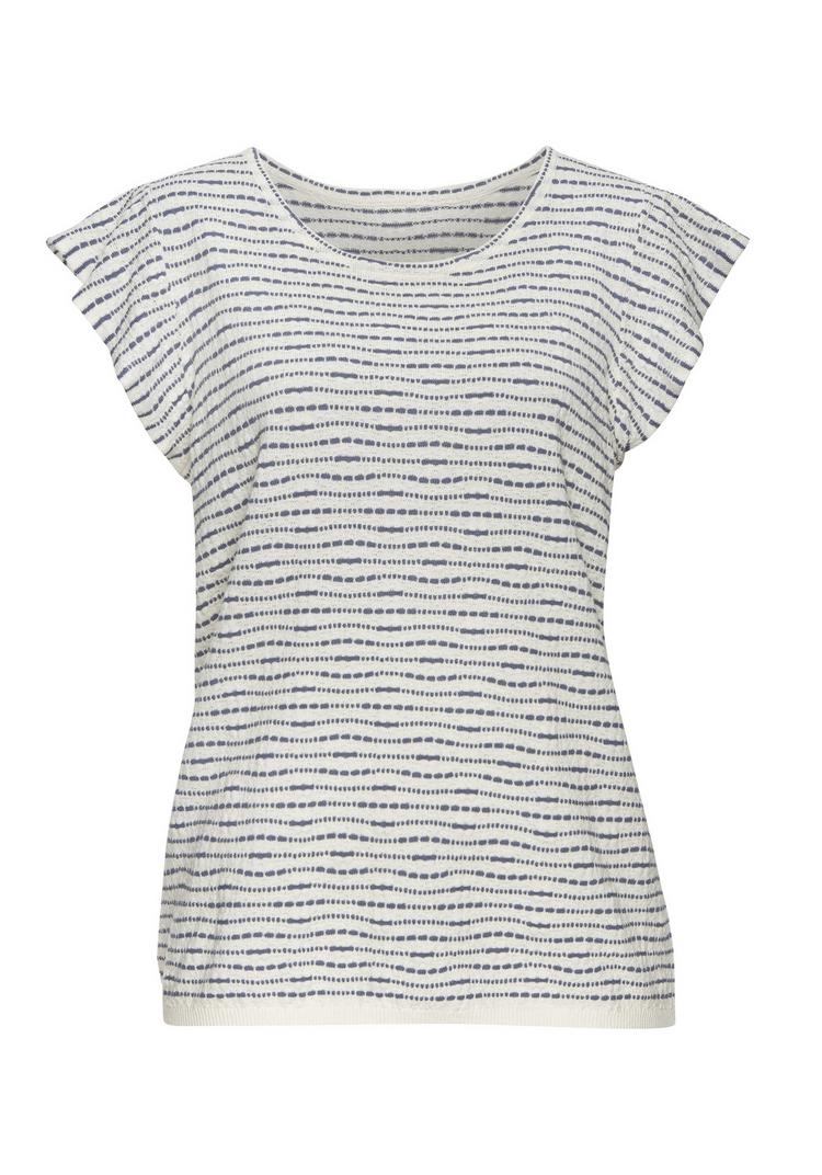 Vivance Vivance Kurzarmshirt T-Shirt Damen - creme-rauchblau - 0 | SportScheck