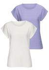Vivance Kurzarmshirt T-Shirt Damen - lavendel, creme
