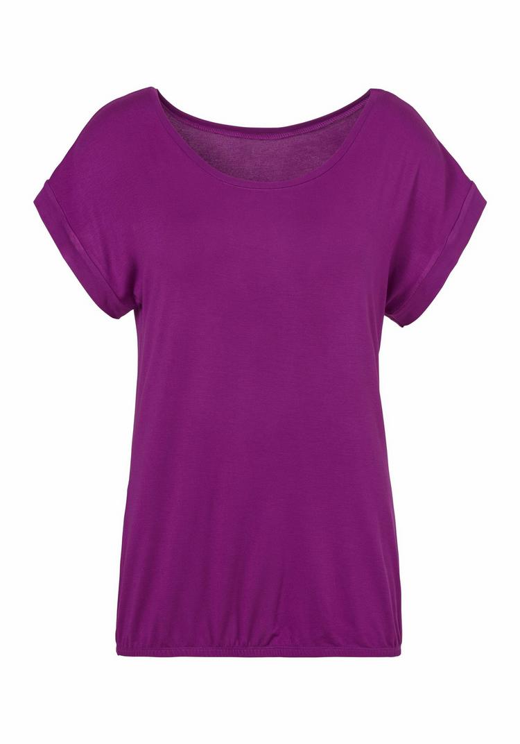 Vivance Vivance Kurzarmshirt T-Shirt Damen - lila - schwarz - 0 | SportScheck