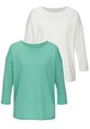 Vivance Langarmshirt Langarmshirt Damen - t&uuml;rkis, creme