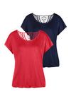 Vivance Kurzarmshirt T-Shirt Damen - rot, navy