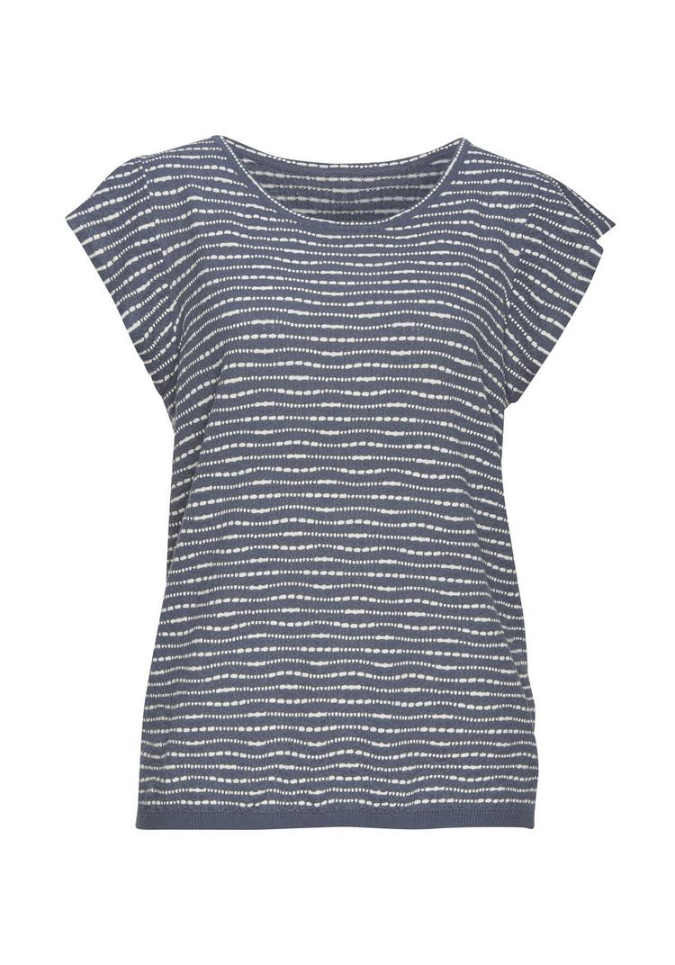 Vivance Vivance Kurzarmshirt T-Shirt Damen - rauchblau-creme - 0 | SportScheck
