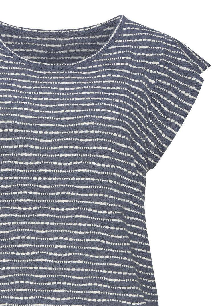 Vivance Vivance Kurzarmshirt T-Shirt Damen - rauchblau-creme - 0 | SportScheck