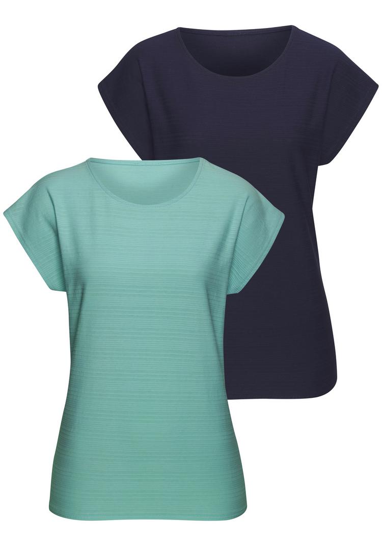 Vivance Vivance Kurzarmshirt T-Shirt Damen - smaragd, navy - 0 | SportScheck
