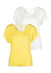 Vivance Kurzarmshirt T-Shirt Damen - gelb, creme
