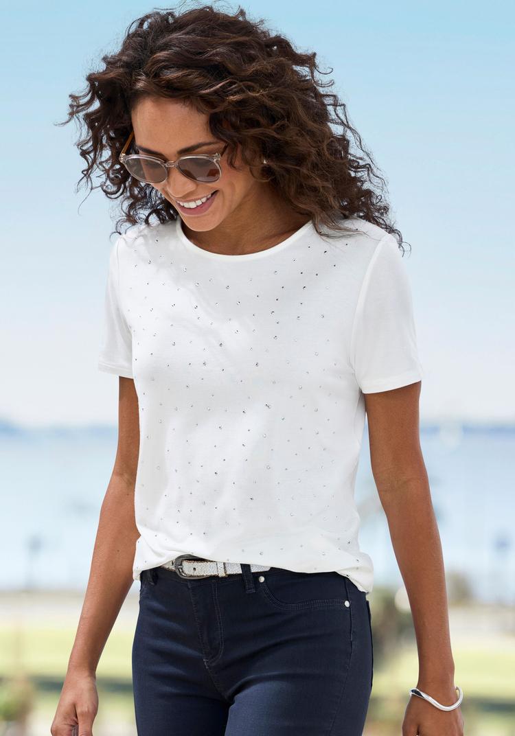 Lascana Lascana T-Shirt T-Shirt Damen - creme - 0 | SportScheck